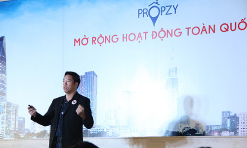 CEO Propzy Việt Nam phát biểu tại buổi lễ khai trương văn phòng mới và ra mắt sản phẩm mới PAM