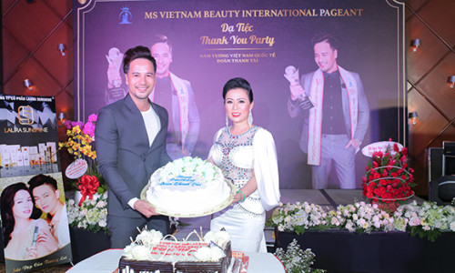 Ceo, hoa hậu Kristine Thảo Lâm diện dạ hội quyến rũ đến chúc mừng Đoàn Thanh Tài
