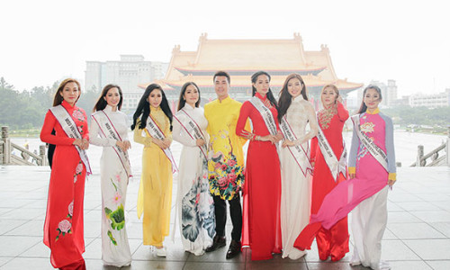 Dàn thí sinh Hoa hậu Việt Nam toàn thế giới thôi miên xứ Đài bằng vẻ đẹp thuần Việt