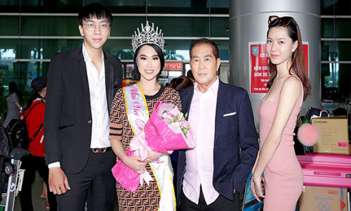 Trưởng ban tổ chức Hoa hậu Việt Nam toàn cầu tại Mỹ Thành Nguyễn ra tận sân bay đón tân hoa hậu Thùy Linh Nguyễn.