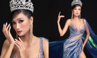 Hoa hậu Huỳnh Thi đẹp như nàng tiên cá với dạ hội đại dương xanh phối sắc