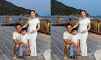 Chi Bảo cùng vợ bầu và con trai nghỉ dưỡng ở Nha Trang