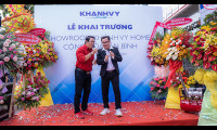 Nghệ sĩ Hà Linh cùng Mai Trung gây bất ngờ trên sân khấu khi cùng  giao lưu tại lễ Khai trương Khánh Vy Home 